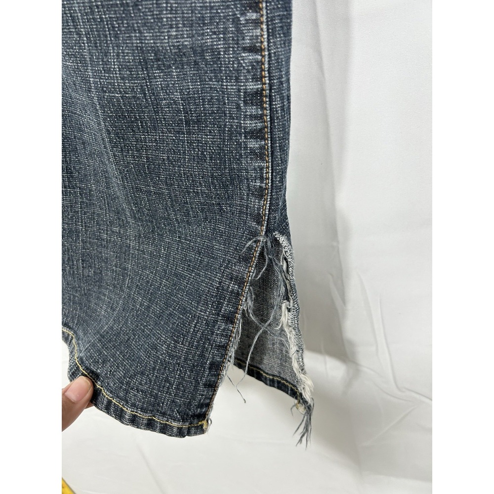 Vintage !iT Jeans Flare Jeans Womens Size 3/4 Y2K Grunge High Slit Raw Hem 00s - Picture 4 of 9
